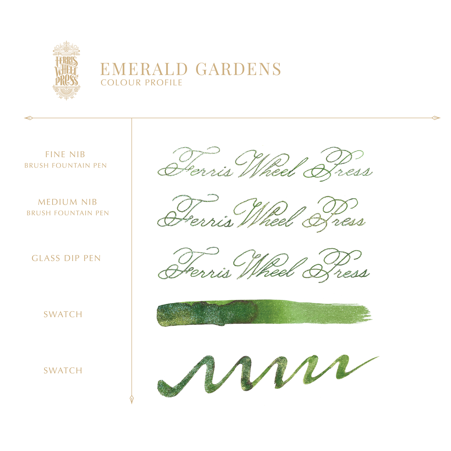 Ferris Wheel Press FerriTales Fountain Pen Ink - Emerald Gardens