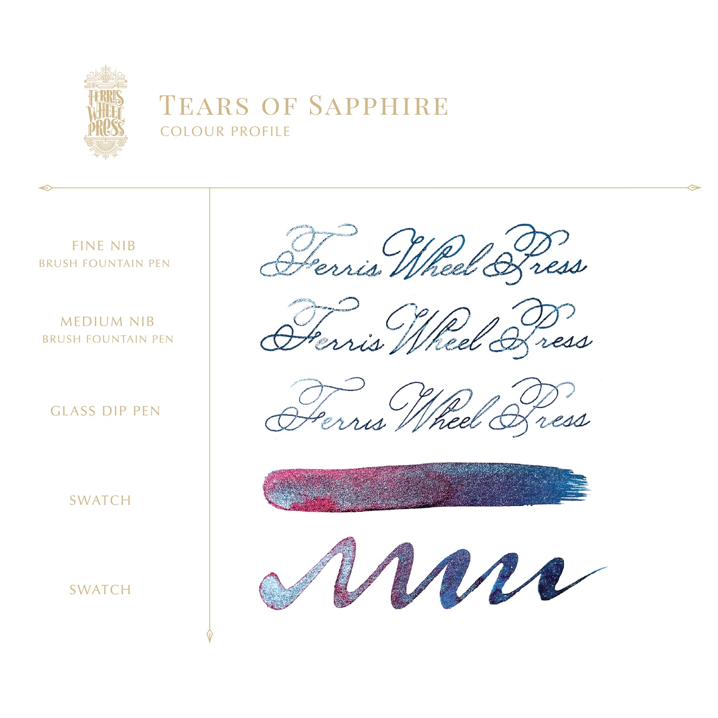 Ferris Wheel Press FerriTales Fountain Pen Ink - Tears of Sapphire - The Ink Shoppe Philippines