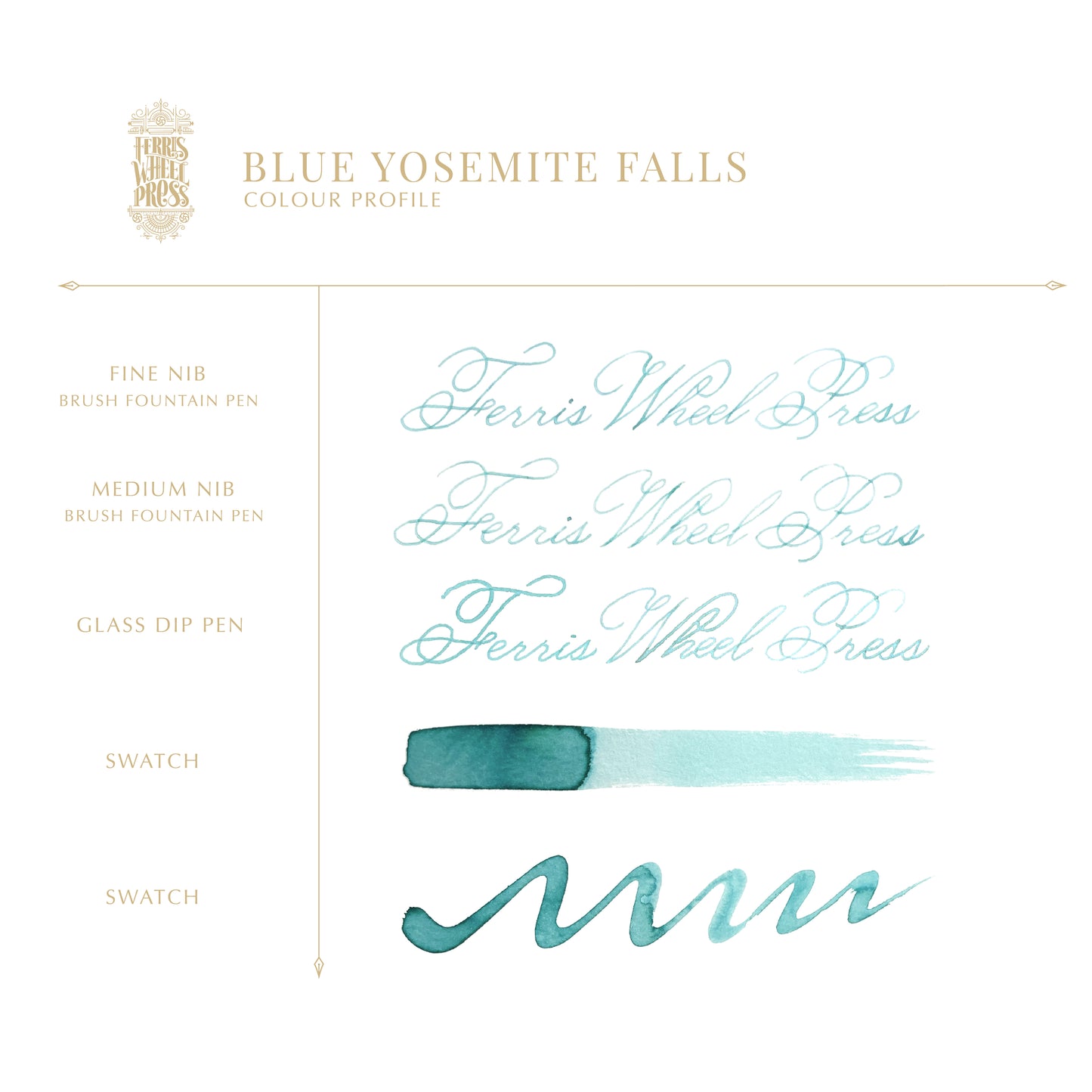 Ferris Wheel Press Fountain Pen Ink - Blue Yosemite Falls - The Ink Shoppe Philippines