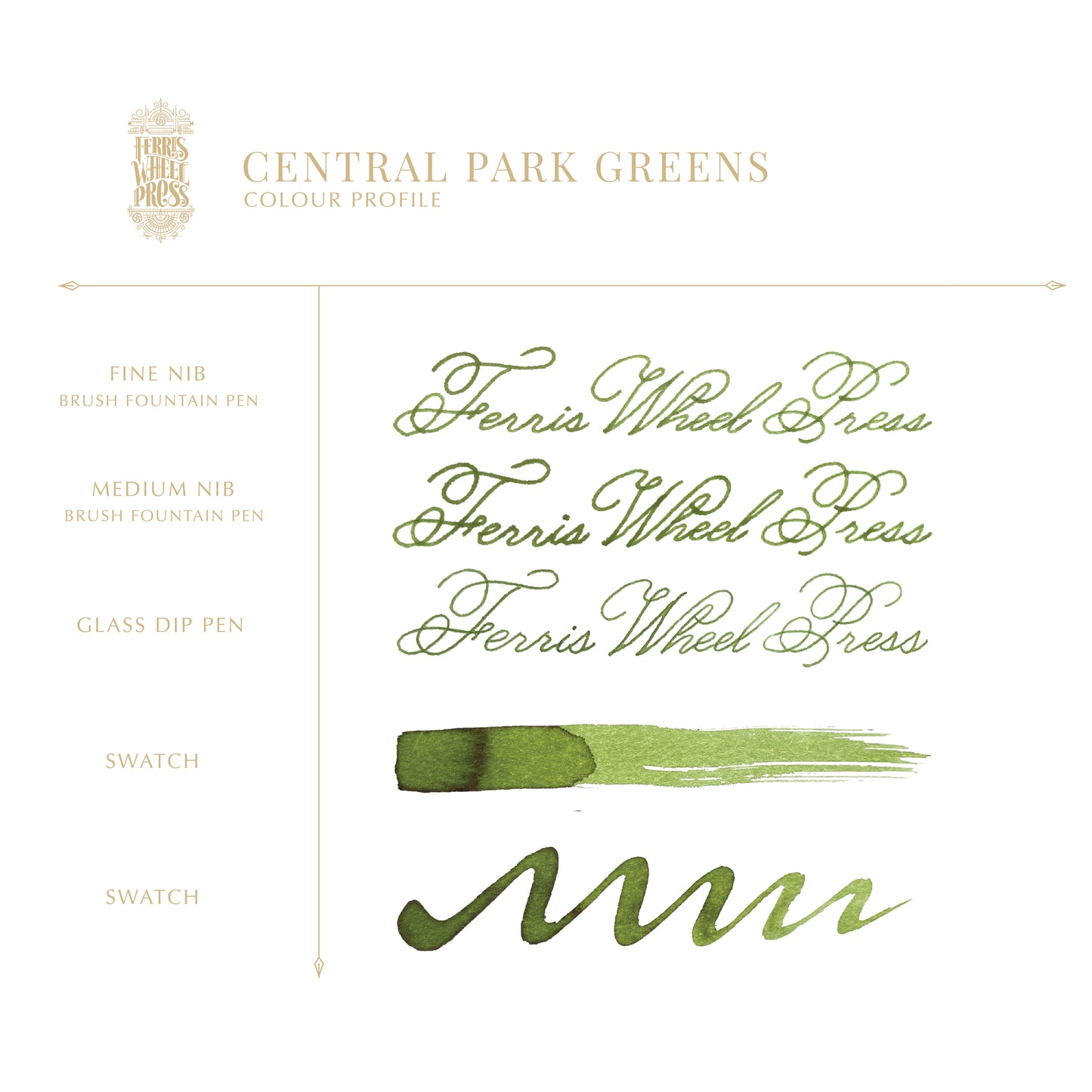Ferris Wheel Press Fountain Pen Ink - Central Park Greens - The Ink Shoppe Philippines