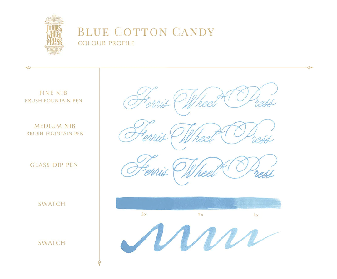 Ferris Wheel Press Fountain Pen Ink - Blue Cotton Candy - The Ink Shoppe Philippines