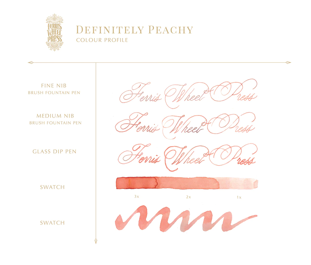 Ferris Wheel Press Fountain Pen Ink - Definitely Peachy - The Ink Shoppe Philippines