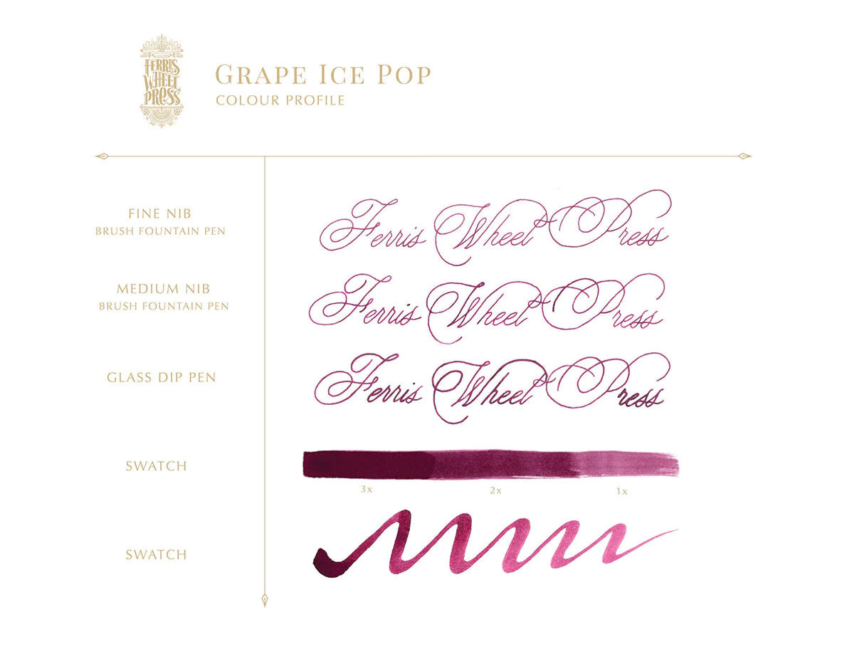 Ferris Wheel Press Fountain Pen Ink - Grape Ice Pop - The Ink Shoppe Philippines