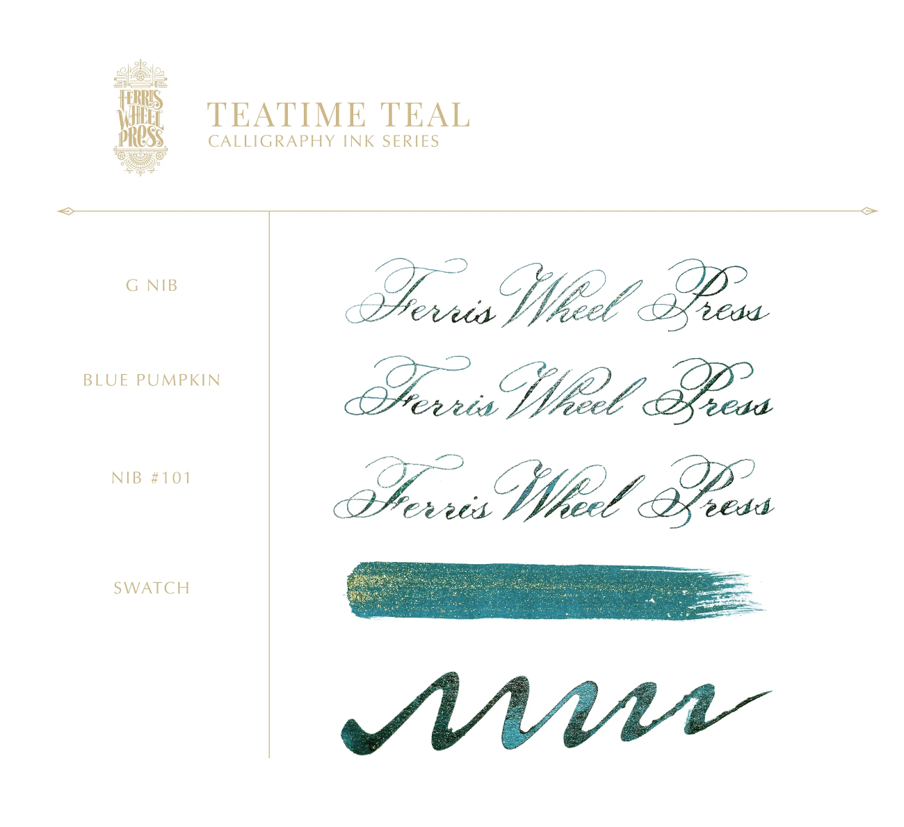 Ferris Wheel Press Calligraphy Ink - Teatime Teal - The Ink Shoppe Philippines