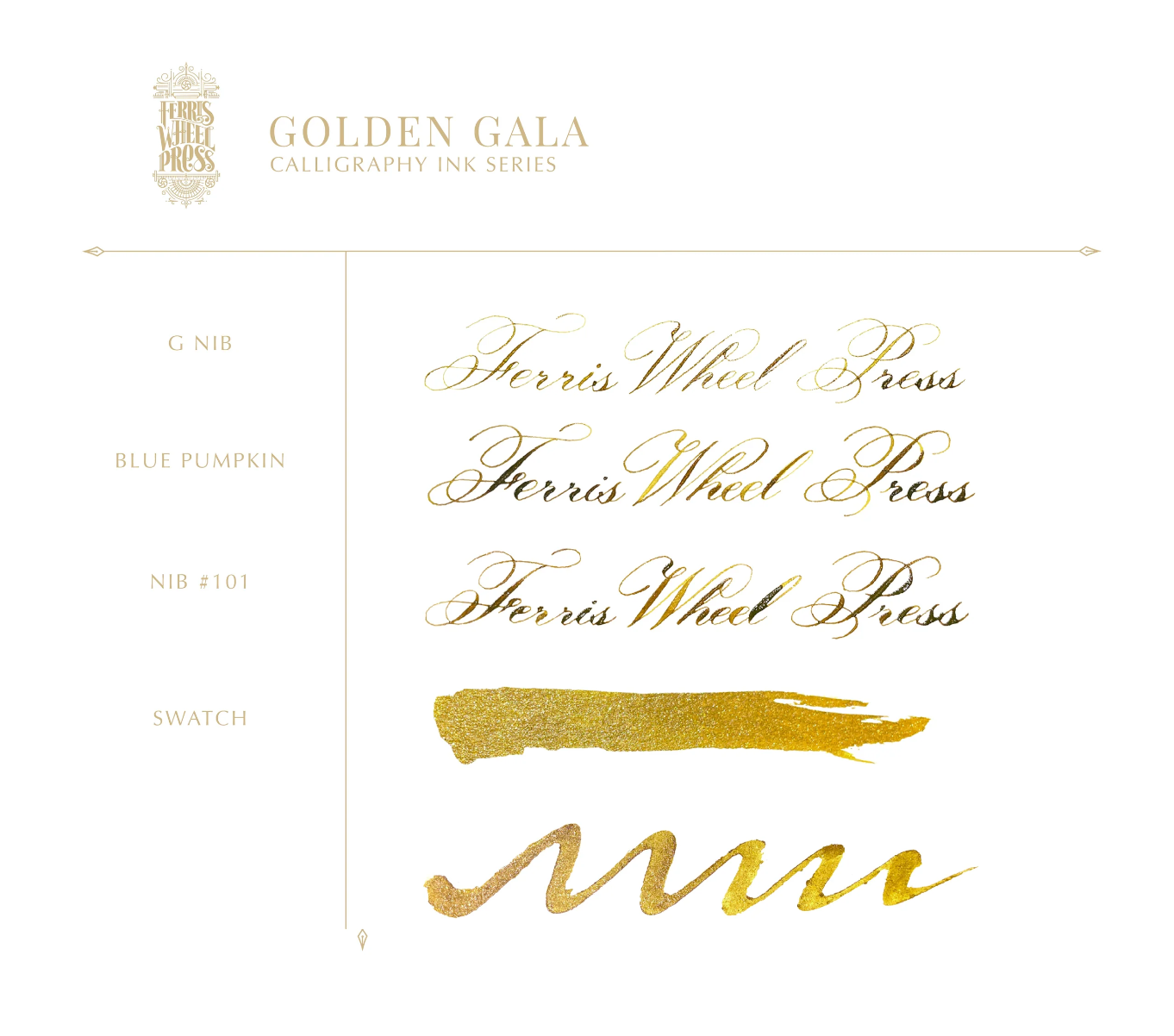 Ferris Wheel Press Calligraphy Ink - Golden Gala - The Ink Shoppe Philippines