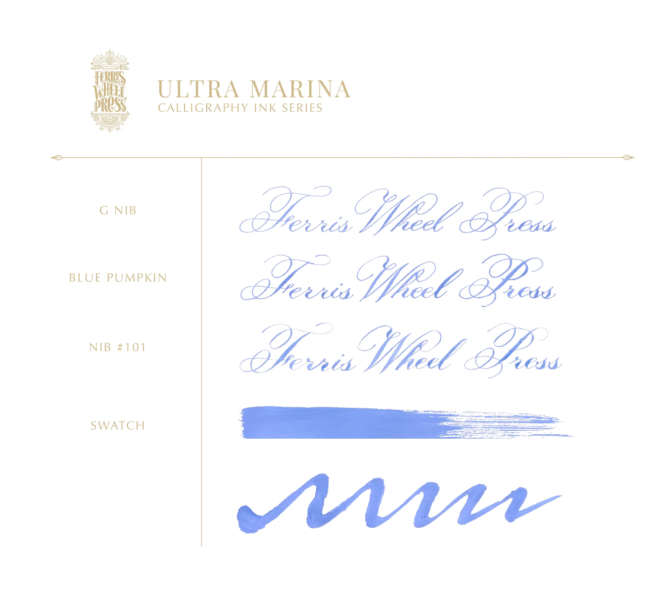 Ferris Wheel Press Calligraphy Ink - Ultra Marina - The Ink Shoppe Philippines