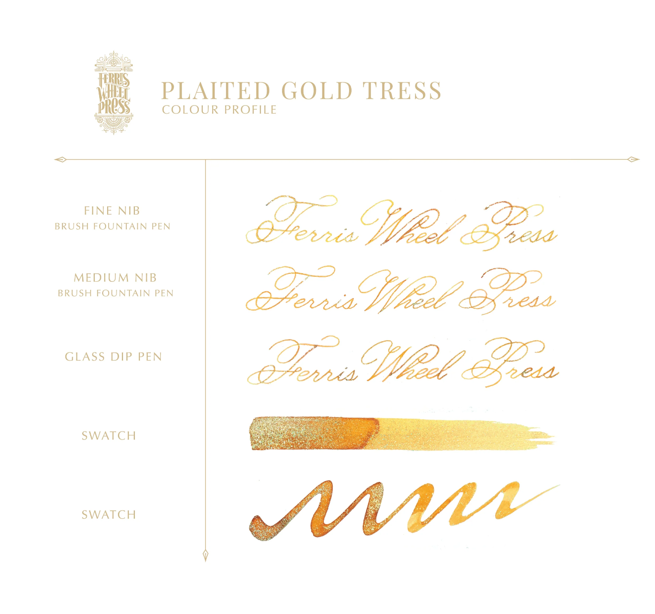 Ferris Wheel Press FerriTales Fountain Pen Ink - Plaited Gold Tress - The Ink Shoppe Philippines
