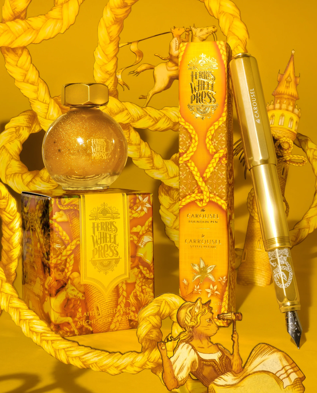 Ferris Wheel Press FerriTales Fountain Pen Ink - Plaited Gold Tress - The Ink Shoppe Philippines