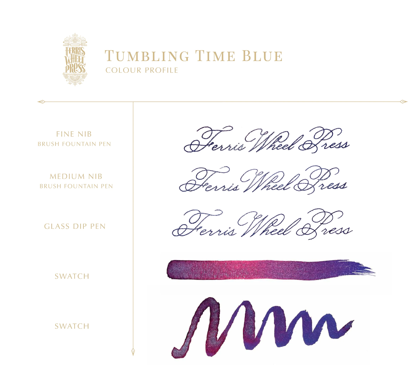Ferris Wheel Press FerriTales Fountain Pen Ink - Tumbling Time Blue - The Ink Shoppe Philippines