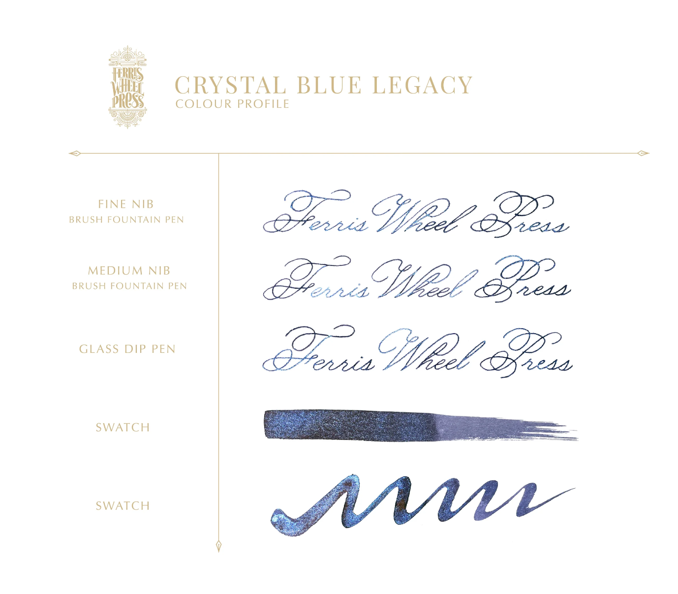 Ferris Wheel Press Fountain Pen Ink - Crystal Blue Legacy - The Ink Shoppe Philippines