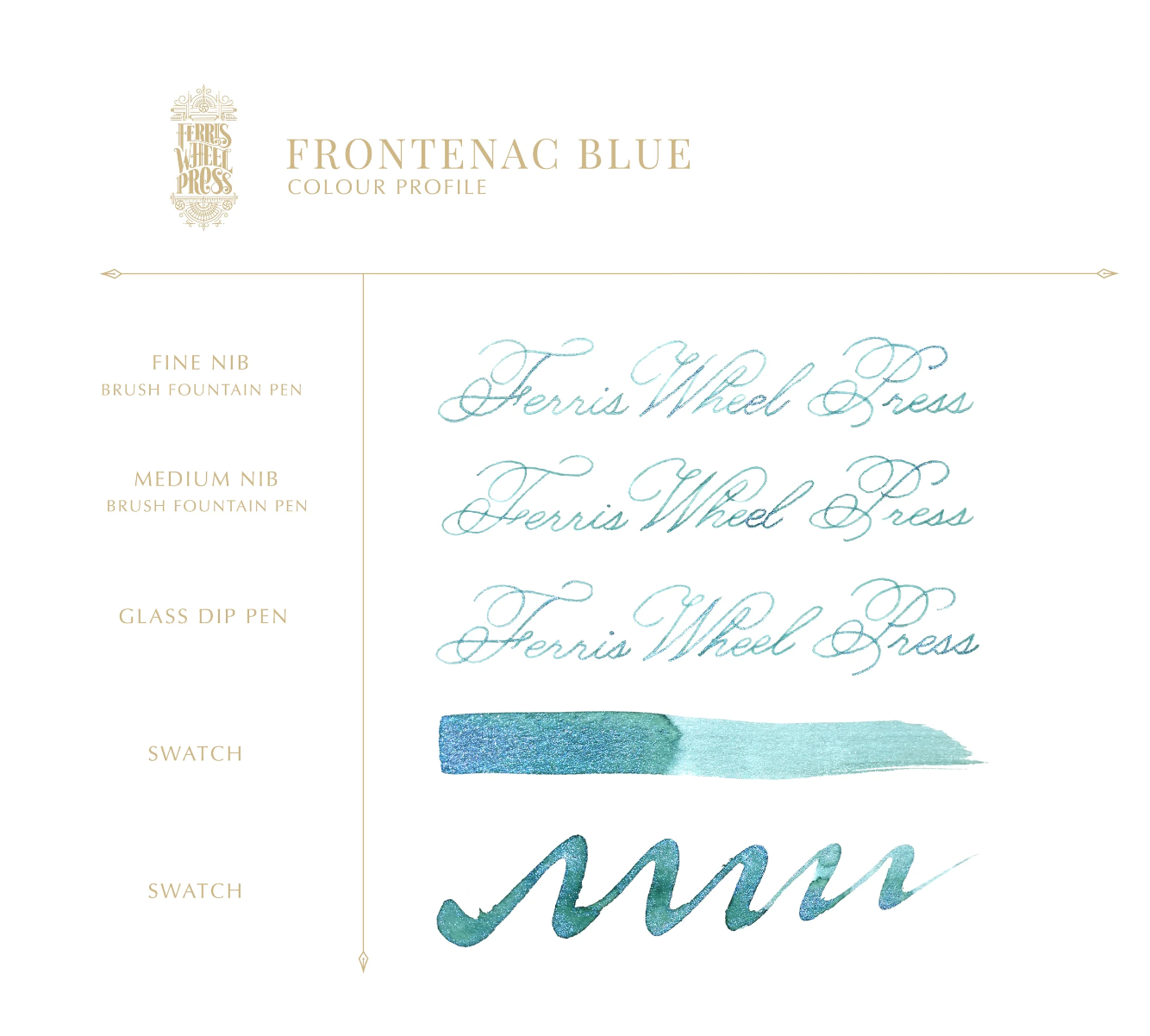 Ferris Wheel Press Fountain Pen Ink - Frontenac Blue - The Ink Shoppe Philippines