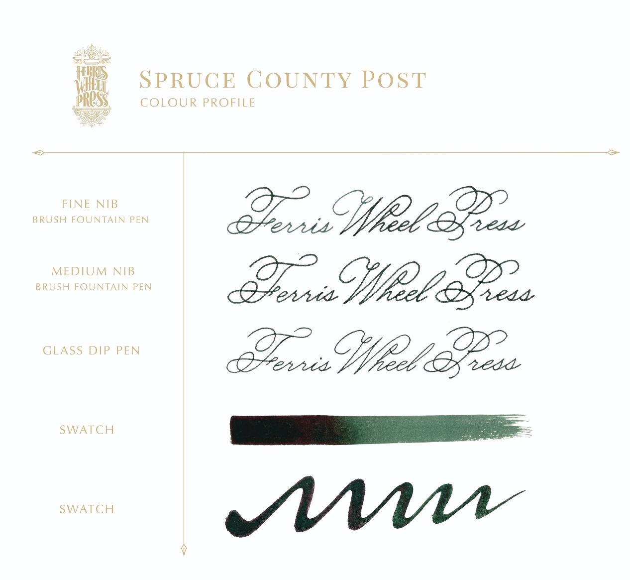 Ferris Wheel Press Fountain Pen Ink - Spruce County Post - The Ink Shoppe Philippines
