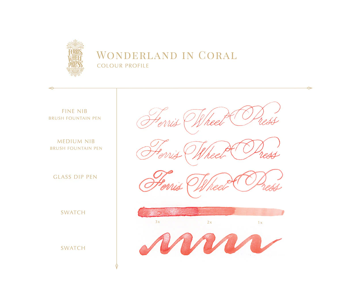 Ferris Wheel Press Fountain Pen Ink - Wonderland in Coral - The Ink Shoppe Philippines