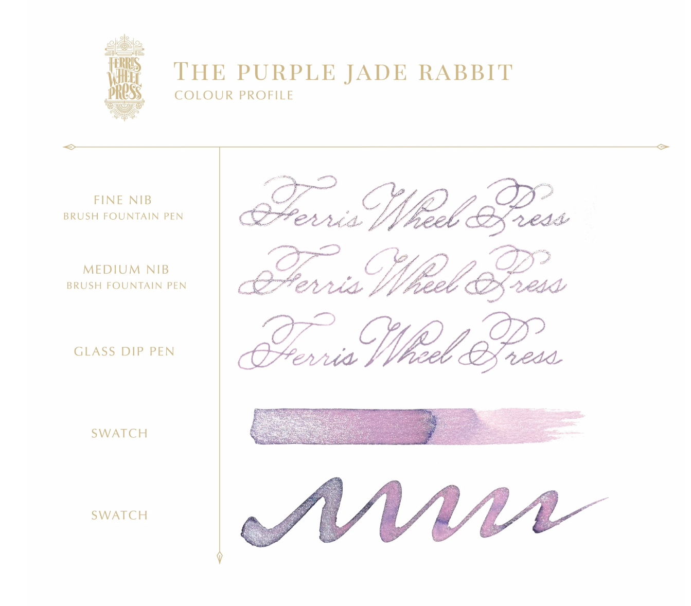 Ferris Wheel Press x Fête Chinoise Fountain Pen Ink - Purple Jade Rabbit - The Ink Shoppe Philippines