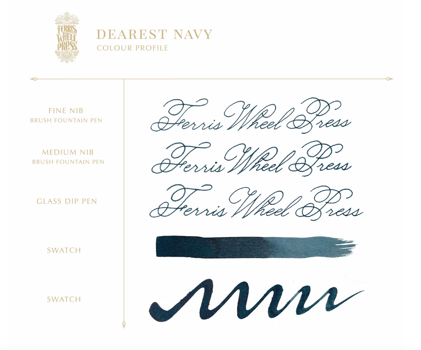 Ferris Wheel Press x Paper Tree Fountain Pen Ink - Dearest Navy