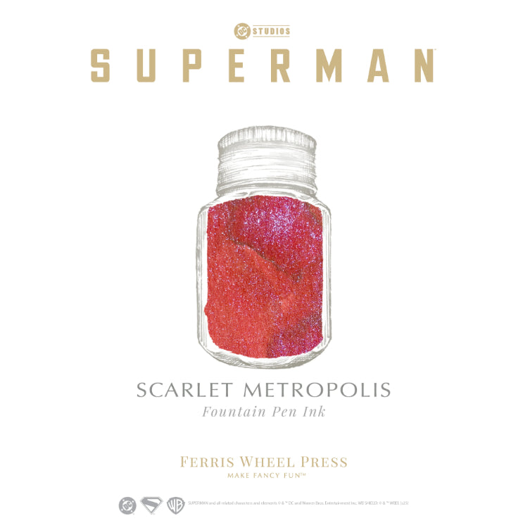 Ferris Wheel Press x Warner Bros. Superman Calligraphy Ink Full Bottle