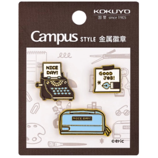 Kokuyo Campus x Eric Enamel Pin Set of 3 Pins