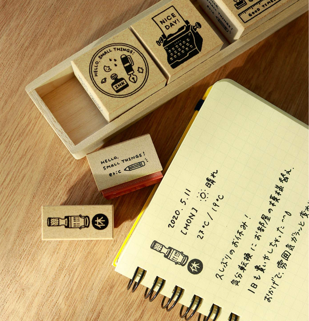 Sanby x Eric Small Things Wooden Stamp Set - The Ink Shoppe Philippines
