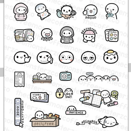 The Coffee Monsterz Co. Sticker Sheet