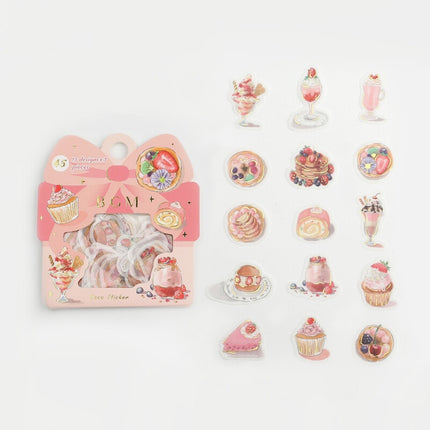 BGM Washi Flake Stickers - Sunflower, Flower Vase, Sweets