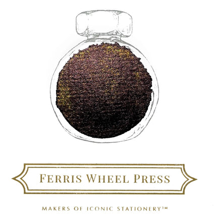 Ferris Wheel Press Ink Limited Edition in 38ml Bottle - Roaring Patina Black PARTIAL BOTTLE