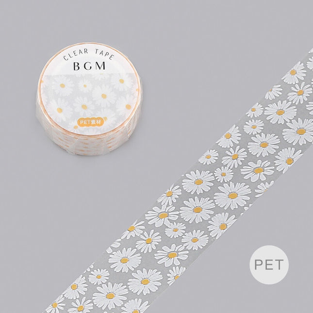 BGM Clear PET Tape FULL ROLL - Florals
