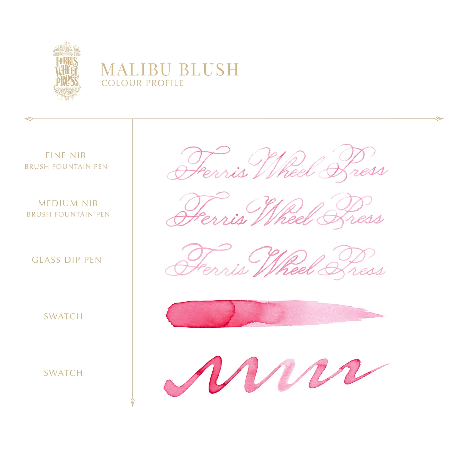 Ferris Wheel Press Fountain Pen Ink - Malibu Blush - The Ink Shoppe Philippines