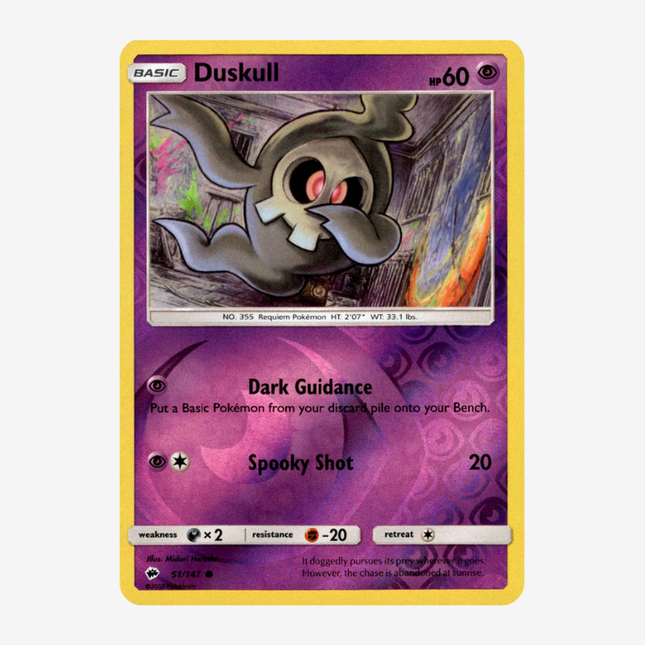 Pokémon TCG - Sun & Moon Burning Shadows Duskull Reverse Holo