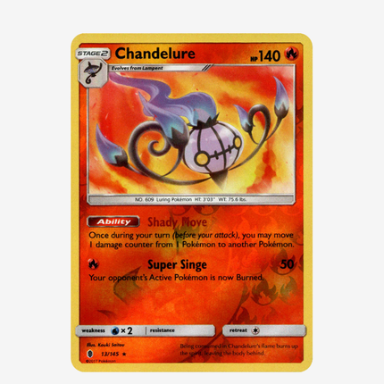 Pokémon TCG - Sun & Moon Guardians Rising Chandelure Reverse Holo 13/145