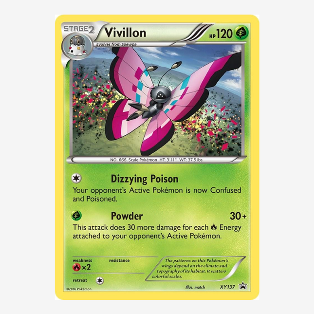 Pokémon TCG -  X&Y Black Star Promo Vivillon XY137 Holo
