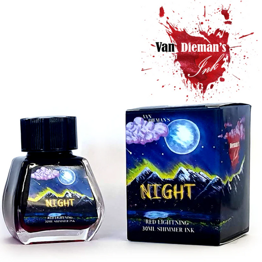 Van Dieman's Night Fountain Pen Ink - Red Lightning