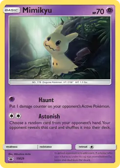 Pokémon TCG Mimikyu SM29 Holo Sun & Moon Black Star Promo