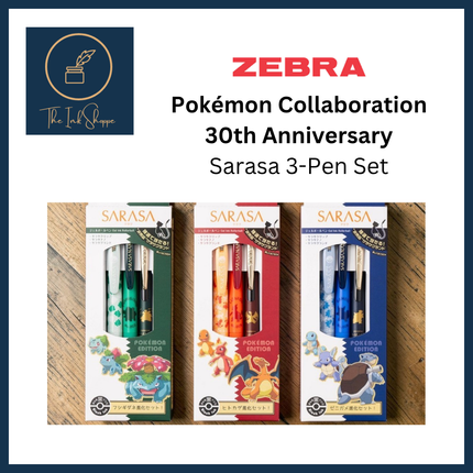 Zebra Pokemon 30th Anniversary Collaboration Sarasa 3-Pen Set