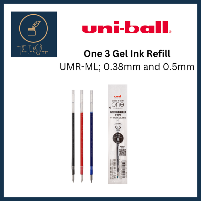 Uni-ball One 3 Gel Ink Refill UMR-ML (0.38mm and 0.5mm)