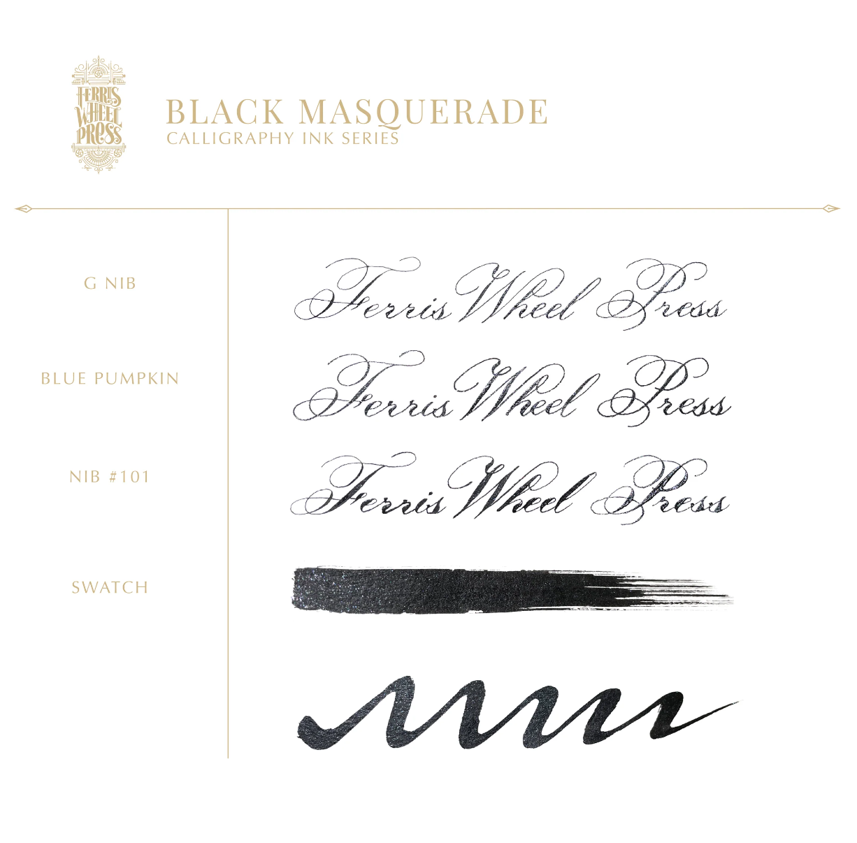 Ferris Wheel Press Calligraphy Ink - Black Masquerade - The Ink Shoppe Philippines