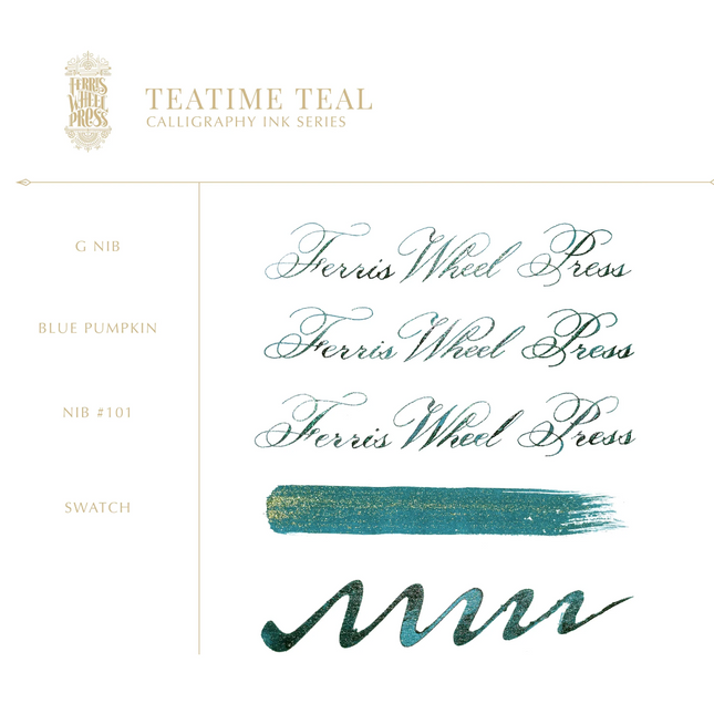 Ferris Wheel Press Calligraphy Ink - Teatime Teal - The Ink Shoppe Philippines