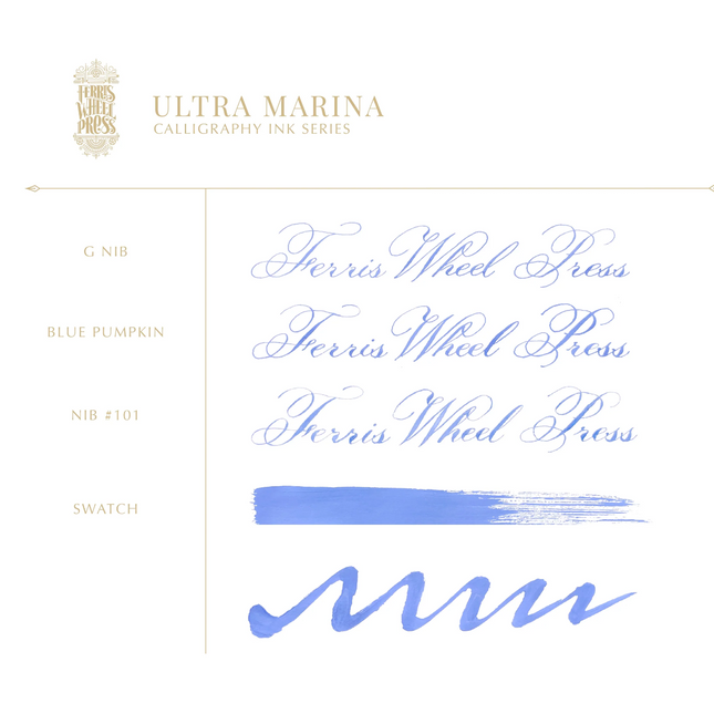 Ferris Wheel Press Calligraphy Ink - Ultra Marina - The Ink Shoppe Philippines