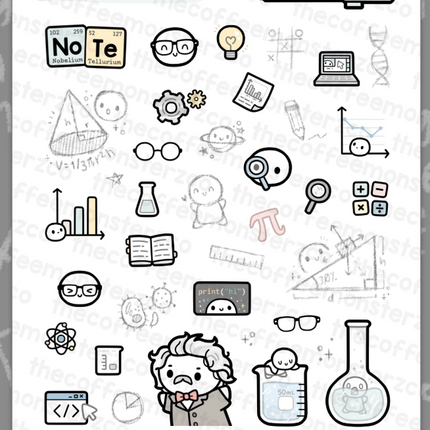 The Coffee Monsterz Co. Large Doodle Sticker