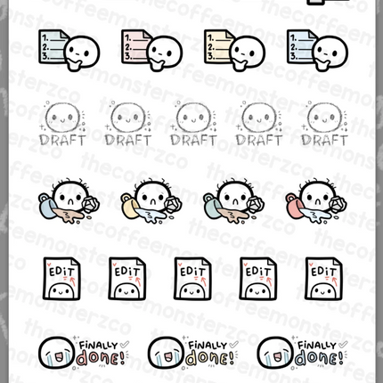 The Coffee Monsterz Co. Emoti Stickers
