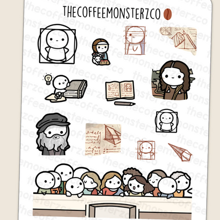 The Coffee Monsterz Co. Large Doodle Sticker
