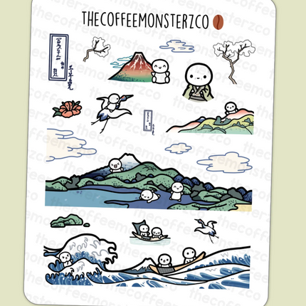 The Coffee Monsterz Co. Large Doodle Sticker