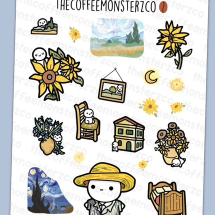 The Coffee Monsterz Co. Large Doodle Sticker