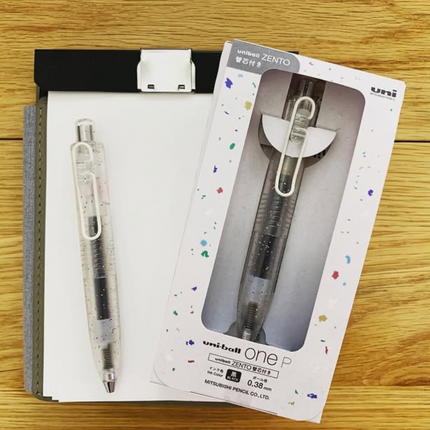 Uni-ball One P Limited Edition Confetti Gel Pen 0.38mm w/ Extra Refill