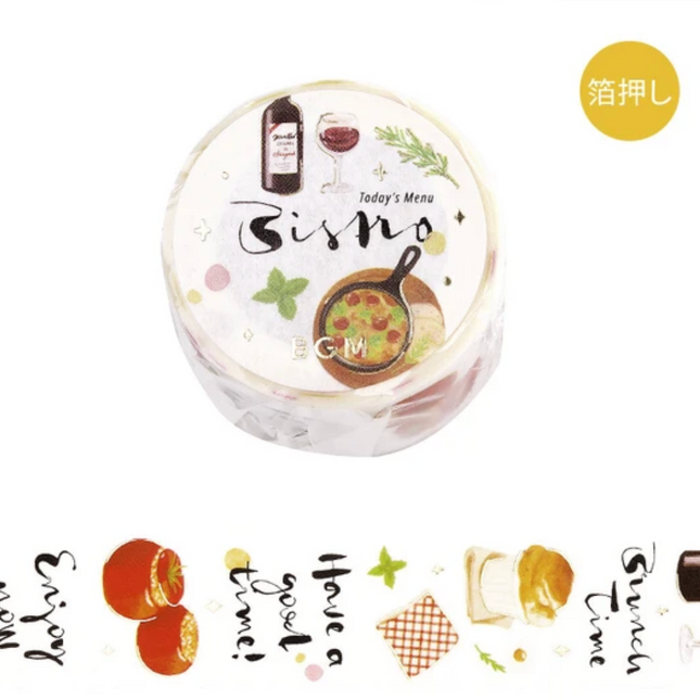 BGM Today's Menu 30mmx5m FULL ROLL Washi Tape