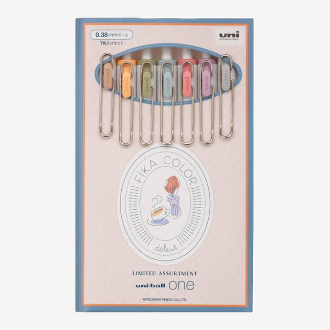 Uni-Ball One Gel Pen Set FIKA Color, Limited Edition  0.38, 7 Assorted Colors
