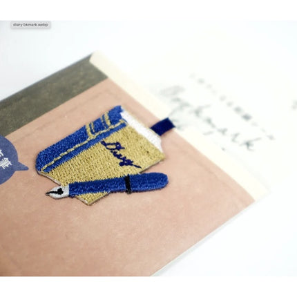 Midori Embroidered Bookmark Sticker - Diary/Ink