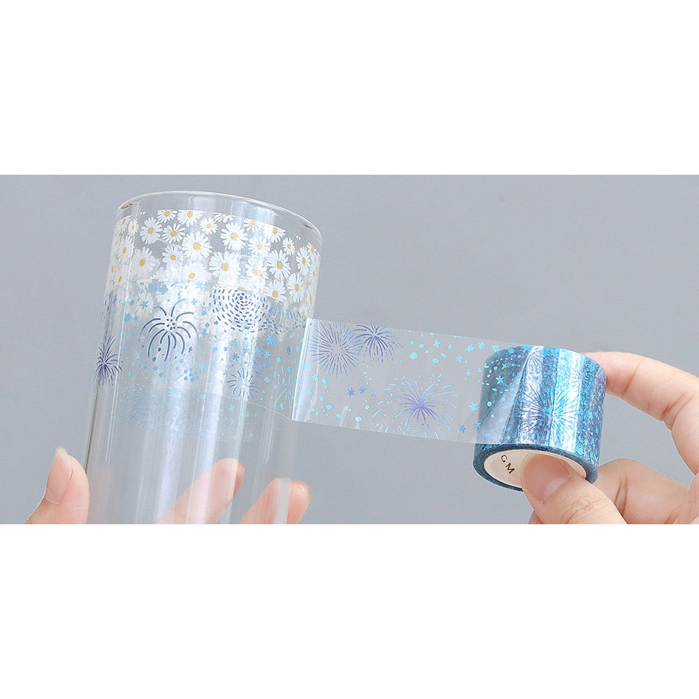 BGM Clear PET Tape FULL ROLL - Florals