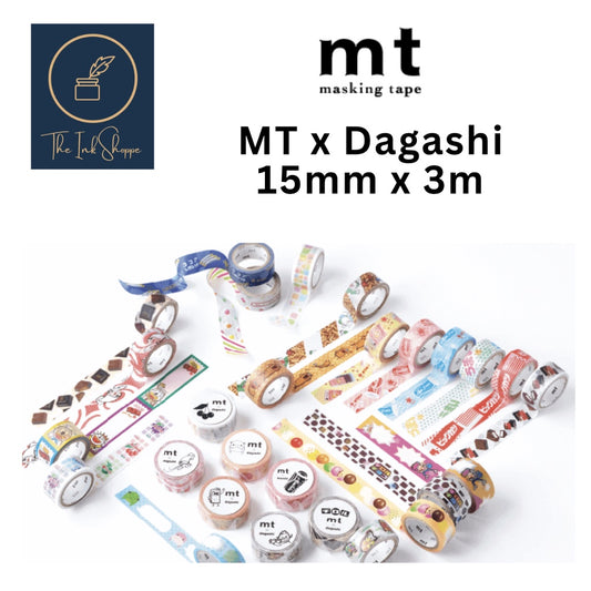 MT x Dagashi Washi Tape FULL ROLL 15mm x 3m, 18mm x 3m