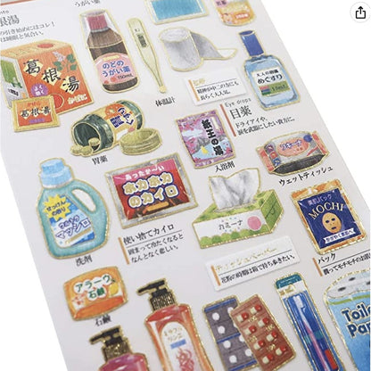 Kamio Japan Adult Visual Sticker Sheet with Gold Foil