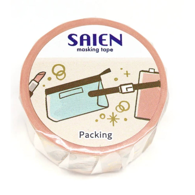 Saien Washi Tape 20mm w/ Gold Foil FULL ROLL
